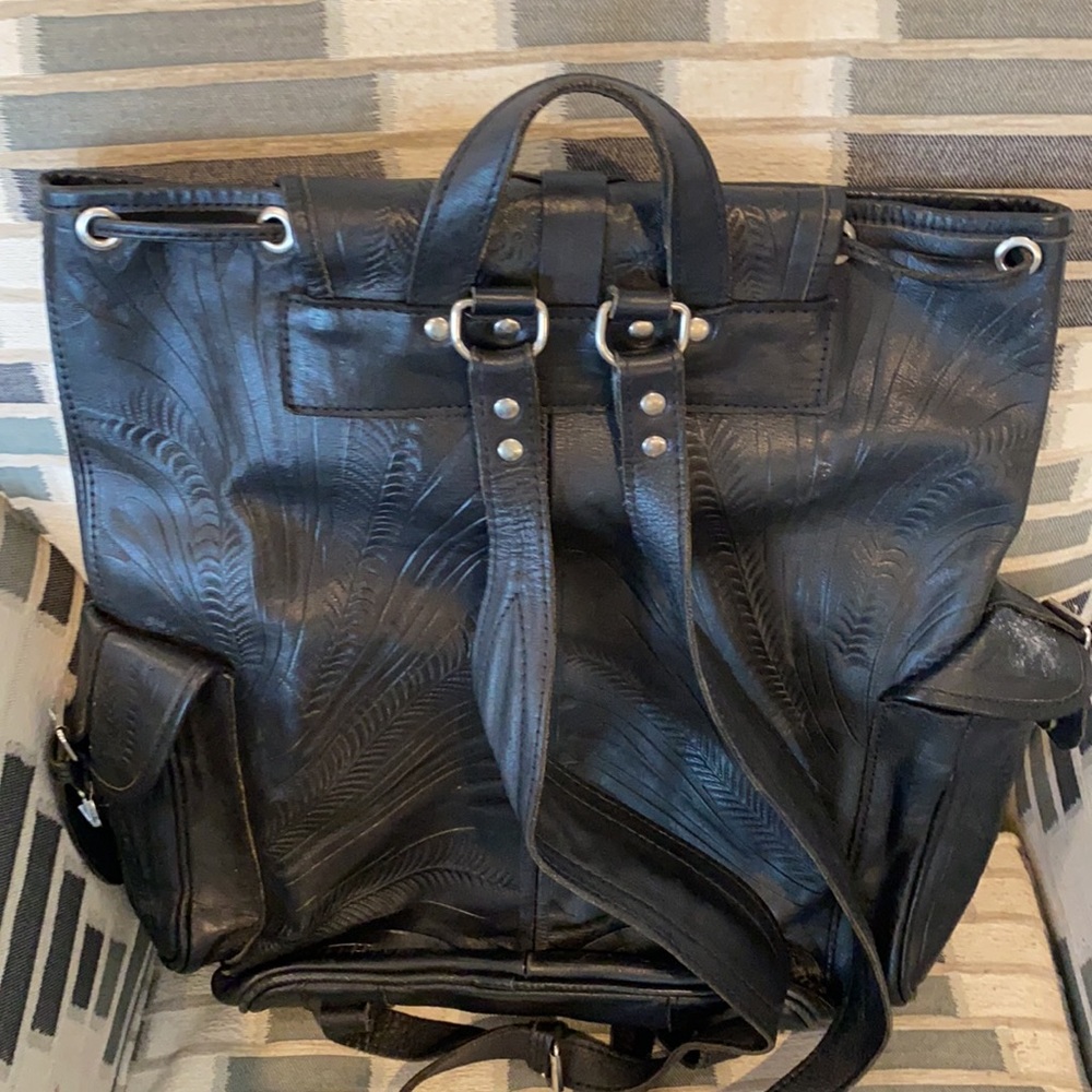 Extra Large Leather Drawstring Backpack - image 2